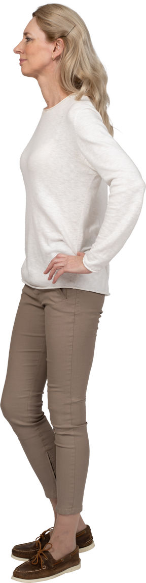 Woman in casual clothes standing